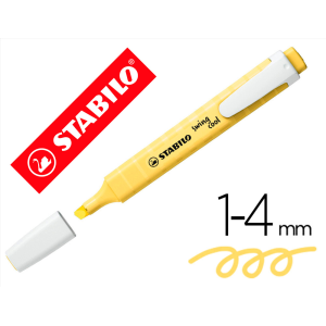 Rotulador stabilo fluorescente fino swing cool pastel amarillo cremoso