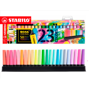 Rotulador stabilo boss fluorescente 70 deskset estuche de 23 unidades colores surtidos