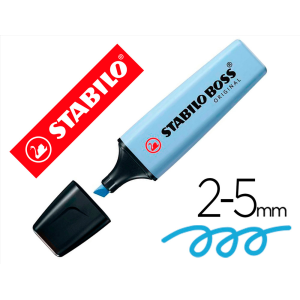 Rotulador stabilo boss fluorescente 70 pastel azul ventoso