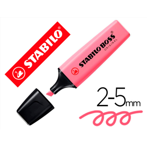 Rotulador stabilo boss fluorescente 70 pastel fucsia helado
