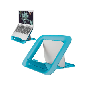 Soporte para portatil leitz ergo cosy ajustable 4 alturas color azul 310x50x247 mm