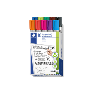 Rotulador staedtler lumocolor 351 para pizarra blanca punta redonda 2 mm recargable caja 10 unidades colores surtidos