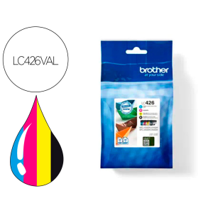 Ink-jet brother lc426val mfcj4340dw / 4540dw / 4540dwxl pack 4 colores 3000 paginas negro y 1500 paginas