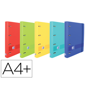 Carpeta con recambio oxford europeanbinder live&go din a4+polyfoam 4 anillas 35 mm cuadro 5 mm colores surtidos