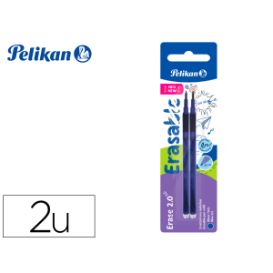 Recambio roller pelikan erase 2.0 color azul blister de 2 unidades