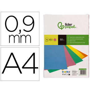 Tapa encuadernacion liderpapel carton a4 0,9mm rosa fluor paquete de 50 unidades