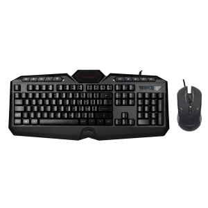 Set teclado y raton q-connect con cable e iluminacion led color negro