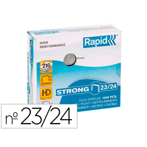 Grapas rapid strong nº 23/24 galvanizadas caja de 1000 unidades