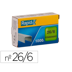 Grapas rapid 26/6 mm galvanizada caja de 1000 unidades