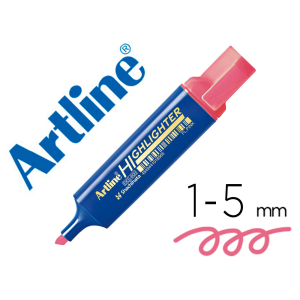 Rotulador artline fluorescente eks-600 rosa punta biselada