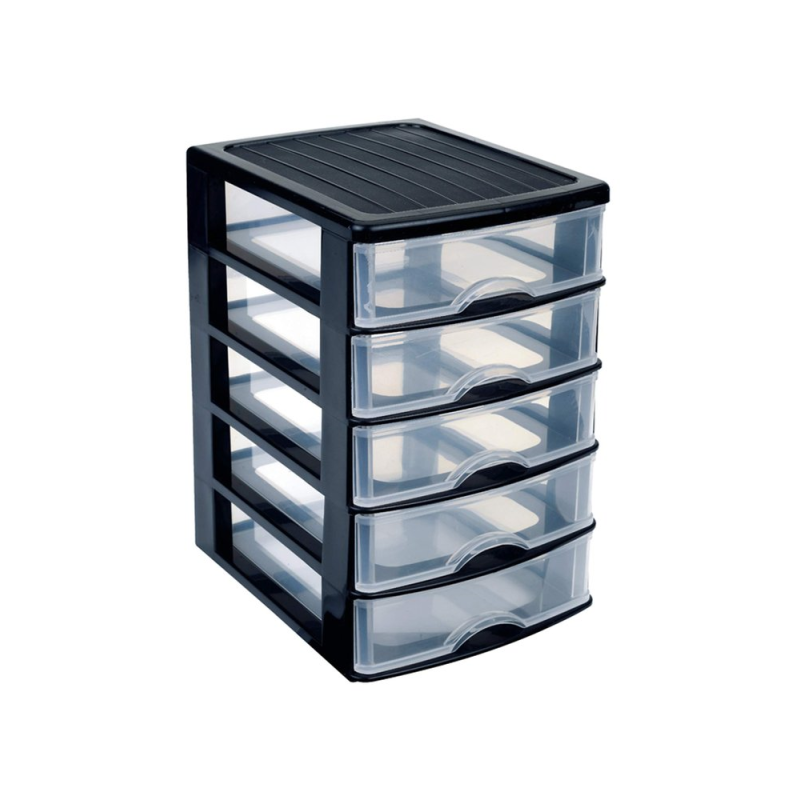 Cajonera plastiforte guadiana easy 4 cajones color negro 230x180x230 mm
