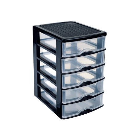 Cajonera plastiforte guadiana easy 4 cajones color negro 230x180x230 mm