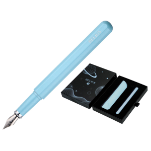 Pluma y funda de similpiel belius space b color minimalista azul tinta azul caja de diseño