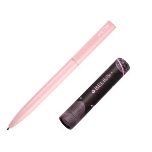 Boligrafo belius rocket b aluminio color minimalista rosa tinta azul caja cilindrica