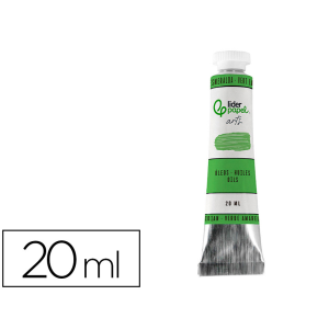 Pintura al oleo liderpapel tubo de aluminio de 20 ml color verde esmeralda