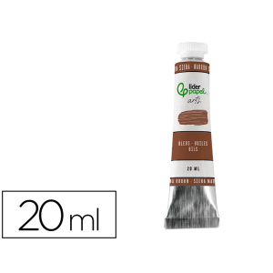 Pintura al oleo liderpapel tubo de aluminio de 20 ml color marron siena