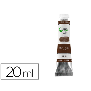 Pintura al oleo liderpapel tubo de aluminio de 20 ml color marron oscuro
