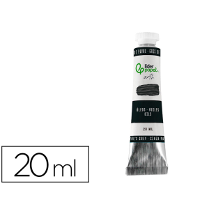 Pintura al oleo liderpapel tubo de aluminio de 20 ml color gris de payne