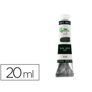 Pintura al oleo liderpapel tubo de aluminio de 20 ml color negro marfil