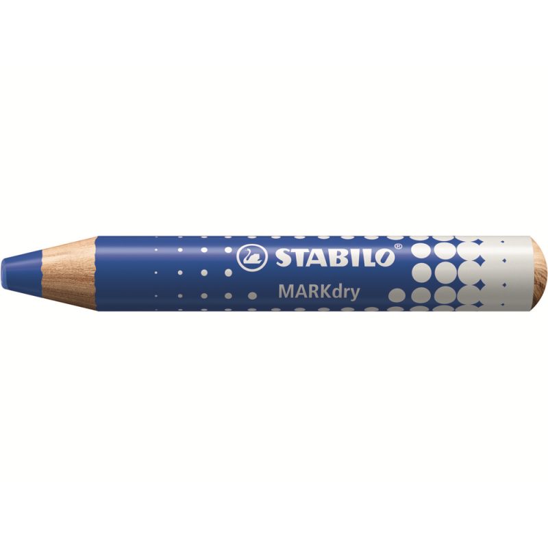 Lapiz marcador en seco stabilo markdry para pizarra blanca color azul caja de 5 unidades