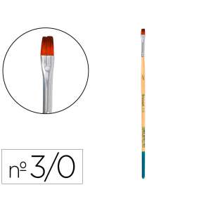 Pincel para pintura acrilica y acuarela liderpapel n 000 punta plana de pelo sintetico certificado fsc