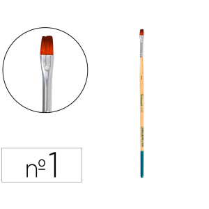 Pincel para pintura acrilica y acuarela liderpapel n 1 punta plana de pelo sintetico certificado fsc