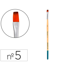 Pincel para pintura acrilica y acuarela liderpapel n 5 punta plana de pelo sintetico certificado fsc
