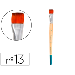 Pincel para pintura acrilica y acuarela liderpapel n 13 punta plana de pelo sintetico certificado fsc