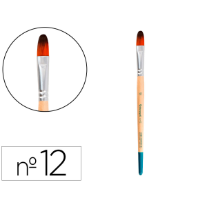 Pincel para pintura acrilica y acuarela liderpapel n 12 punta filbert / lengua gato de pelo sintetico certificado