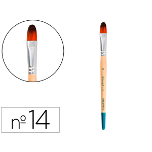 Pincel para pintura acrilica y acuarela liderpapel n 14 punta filbert / lengua gato de pelo sintetico certificado