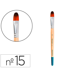 Pincel para pintura acrilica y acuarela liderpapel n 15 punta filbert / lengua gato de pelo sintetico certificado