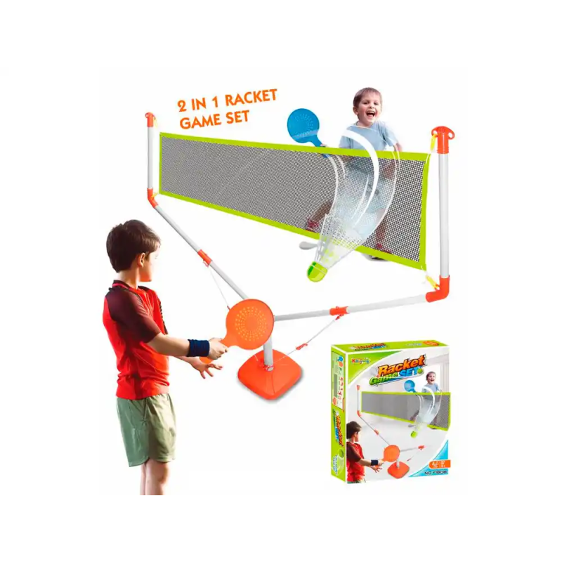 Raquetas kingsport con red 2 en 1 tenis y badminton +3 años
