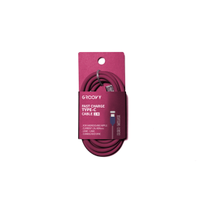 Cable groovy tipo c a tipo c carga rapida longitud 1 mt color rojo