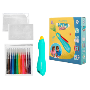 Aerografo infantil imaginovo recargable con usb contiene 30 plantillas y 12 rotuladores colores surtidos