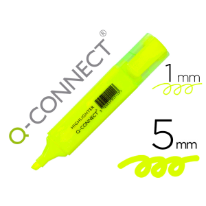 Rotulador q-connect fluorescente amarillo punta biselada
