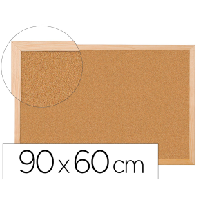 Pizarra corcho q-connect 90x60 cm marco de madera