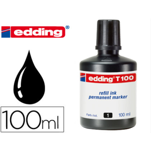 Tinta rotulador edding t-100 negro bote 100 ml