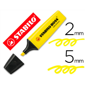 Rotulador stabilo boss fluorescente 70 amarillo