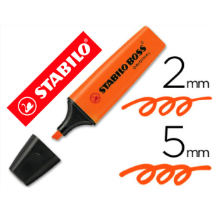 Rotulador stabilo boss fluorescente 70 naranja