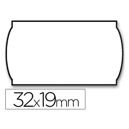 Etiquetas meto onduladas 32x19 mm lisa removible blanca rollo 1000 etiquetas