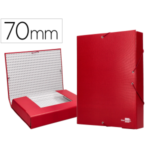 Carpeta proyectos liderpapel folio lomo 70mm carton forrado roja