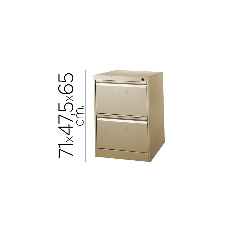 Fichero cajones de suelo metalico de 2 cajones 71cm alto,65cm prof,47,5 anchocolor beige n.34