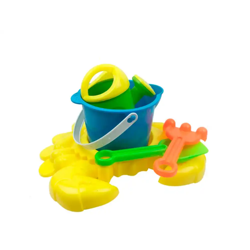 Cubo de playa ao zhi para jugar con la arena set 7 piezas cangrejo