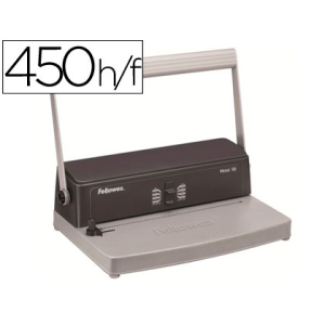 Encuadernadora para espiral metalica fellowes esp 50 perfora 12 hojas tamaño a4 encuaderna hasta 450 hojas