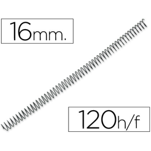 Espiral metalico yosan negro paso 64 5:1 16 mm calibre 1,20 mm