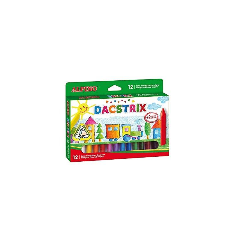 Lapices cera alpinotrix triangulares caja 12 colores
