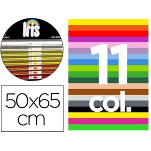 Cartulina guarro 50x65 contenido /'b/' 25 hojas x 11 colores 185grs