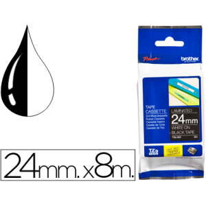 Cinta brother tze-355 negro-blanco 24mm longitud 8mt