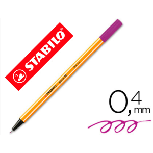 Rotulador stabilo punta de fib ra point 88 lila punta fina 0,4mm