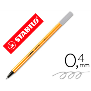 Rotulador stabilo punta de fib ra point 88 gris punta fina 0,4mm